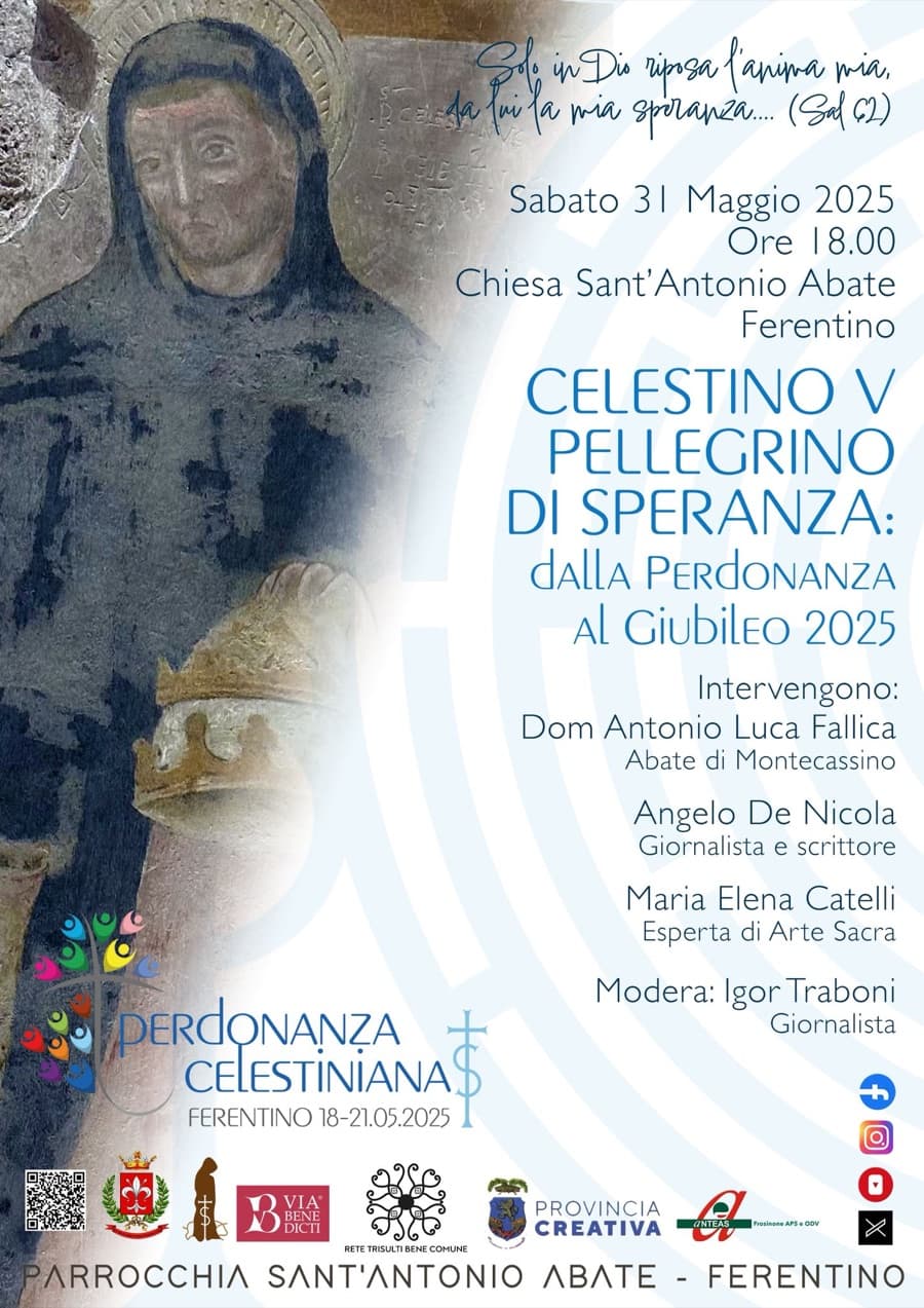 Locandina dell'incontro su Celestino V a Ferentino