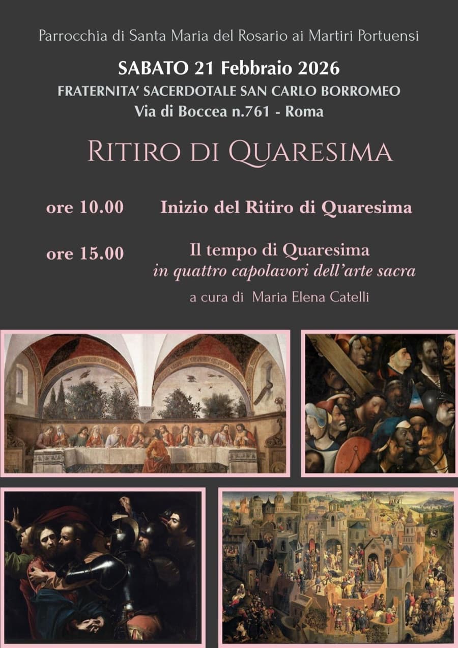 Locandina del Ritiro di Quaresima alla Fraternità San Carlo Borromeo, Roma