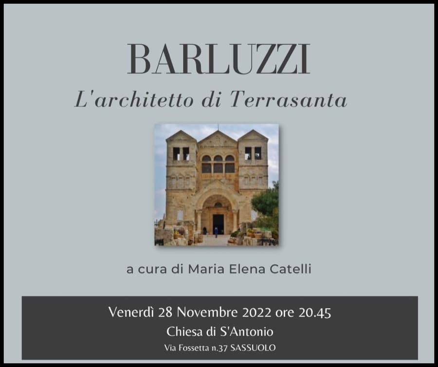 Locandina della conferenza su Antonio Barluzzi a Sassuolo
