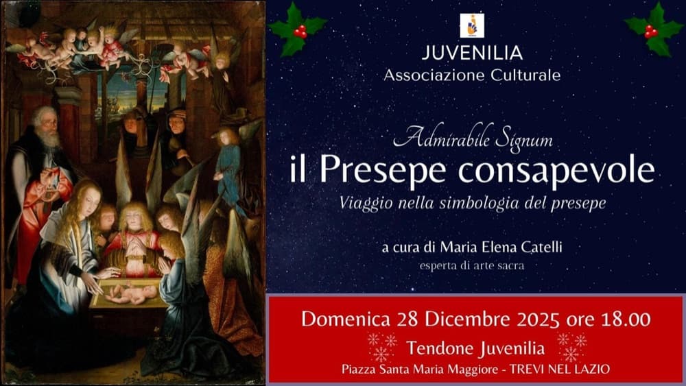 Locandina dell'incontro sul presepe a Trevi nel Lazio